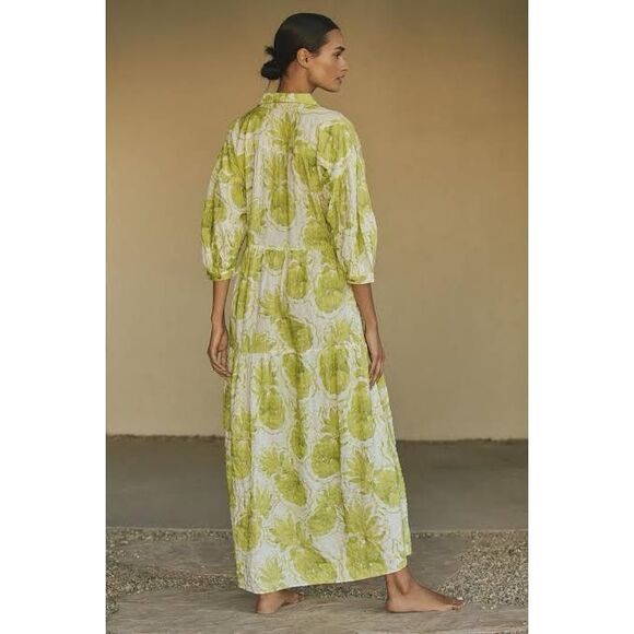 New Anthropologie The Carolita Printed Tiered Shirt Dress sz small - Picture 2 of 9